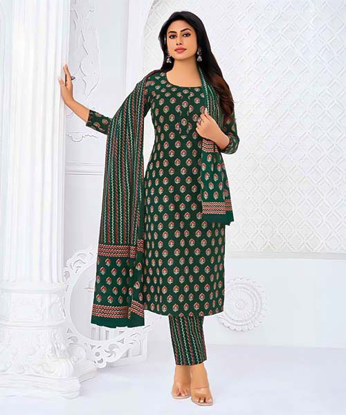Green  Cotton Casual Wear Salwar Kameez in oxford