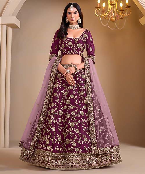 Magenta  Silk Designer Lehenga in portugal