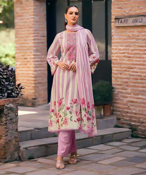 Pink Jam Satin Casual Wear Salwar Kameez