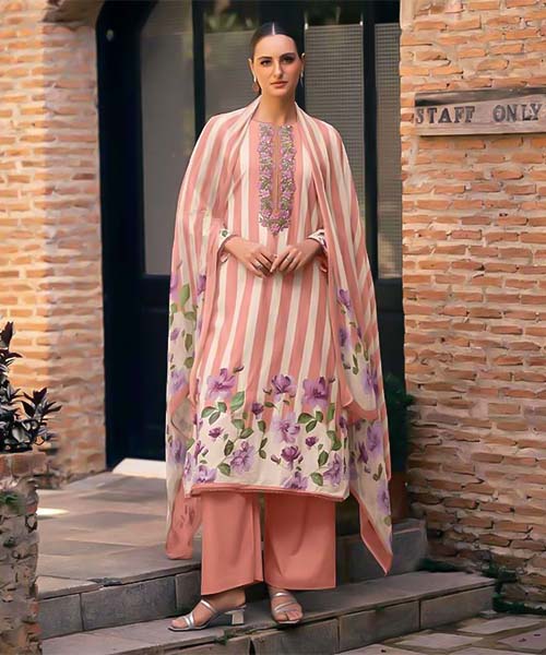 Orange  Jam Satin Casual Wear Salwar Kameez