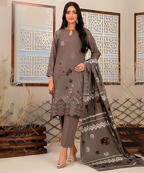 Brown  Lawn Cotton Casual Wear Salwar Kameez in oklahoma city