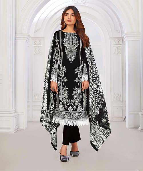 Black  Lawn Cotton Casual Wear Salwar Kameez in bristol