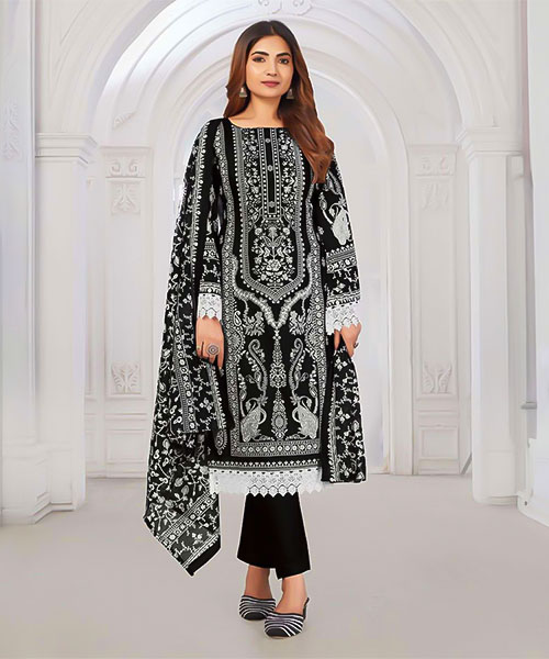 Black  Lawn Cotton Casual Wear Salwar Kameez in bristol