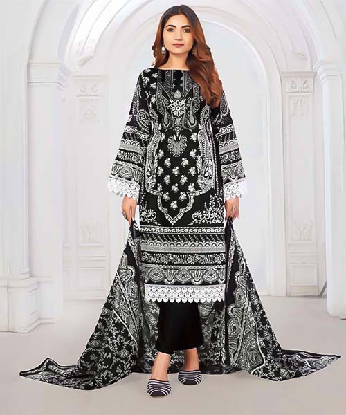Black  Lawn Cotton Casual Wear Salwar Kameez in bristol