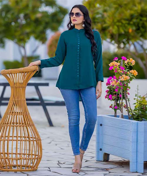 Green  Fancy Casual Wear Kurti in st davids