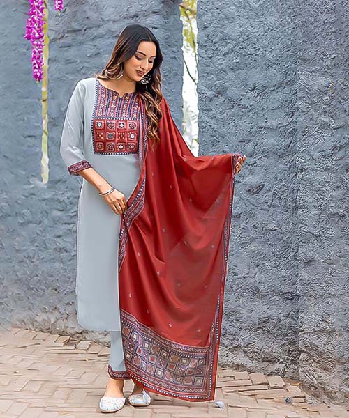 Grey Modal Casual Wear Kurti