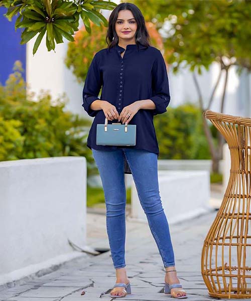 Blue Fancy Casual Wear Kurti in st davids