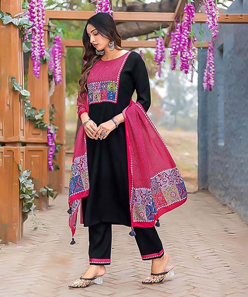 Black Modal Casual Wear Kurti