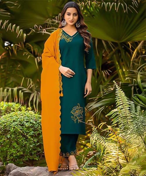 Green Viscose Casual Wear Salwar Kameez in canterbury