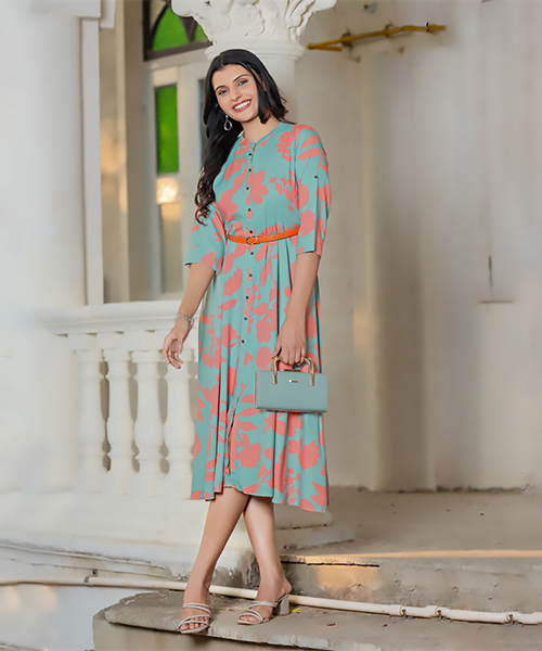 Sky blue Rayon  Casual Kurtis