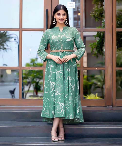 Green Rayon Casual Wear Kurti in milwaukee