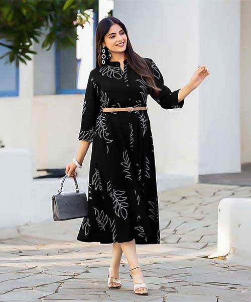 Black  Rayon Casual Wear Kurti in milwaukee