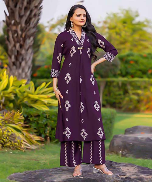 Violet  Rayon Casual Wear Kurti in switzerland