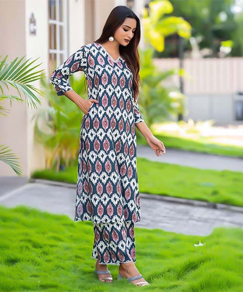 White  Rayon Print Printed Kurti in miami