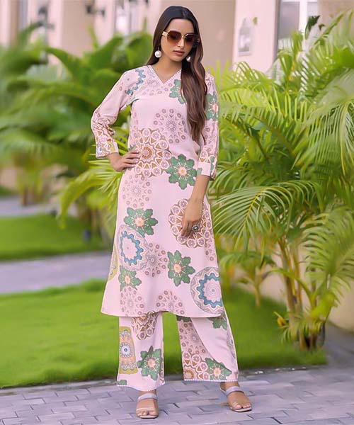 Pink  Rayon Print Printed Kurti in miami