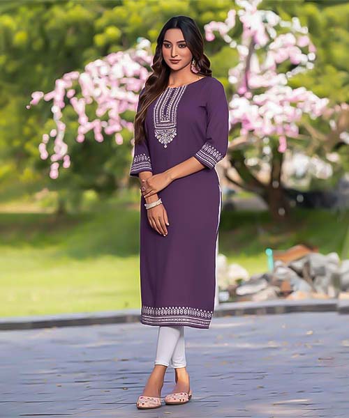 Purple Viscose Casual Wear Kurti in delhi