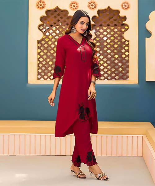 Red Rayon Casual Wear Kurti in newry
