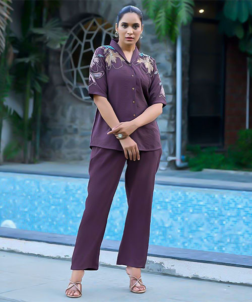 Purple Viscose Crepe Casual Wear Kurti in swindon