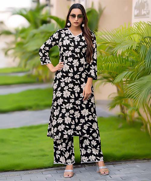 Black Rayon Print Printed Kurti in miami