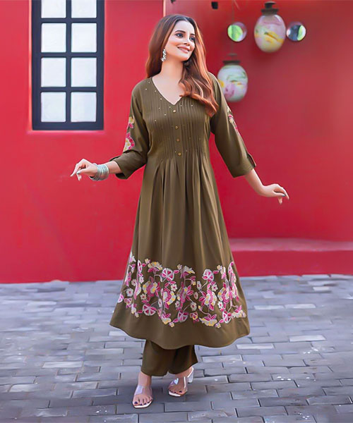 Green  Rayon Casual Wear Kurti in reading