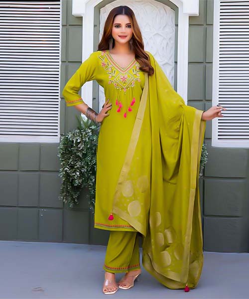 Green  Viscose Casual Wear Salwar Kameez in austin