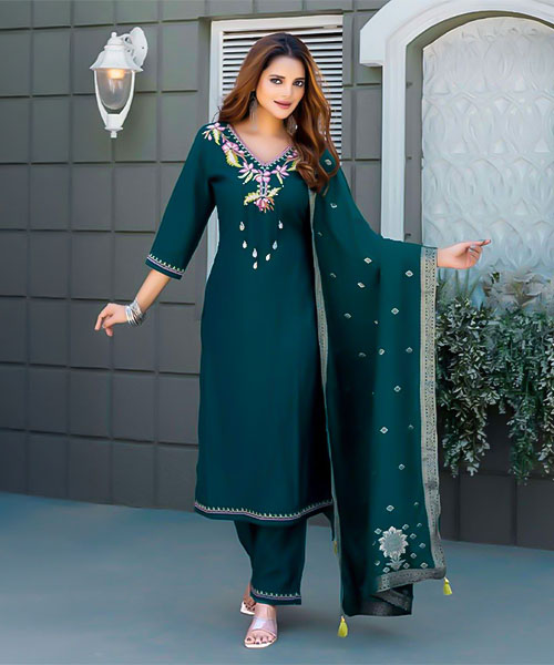 Green  Viscose Casual Wear Salwar Kameez in austin
