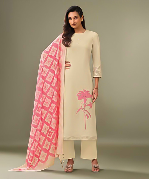 White  Lawn Cotton Party Wear Salwar Kameez in san jose