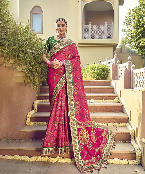 Pink Silk Designer Saree