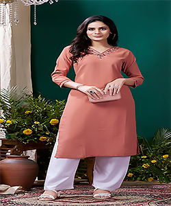 Pink Cotton Casual Kurtis