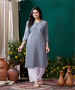 Blue Cotton Casual Kurtis