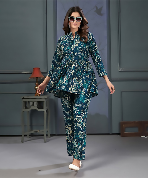 Blue Rayon Casual Kurtis