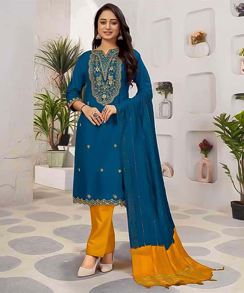 Blue Rayon Casual Wear Kurti