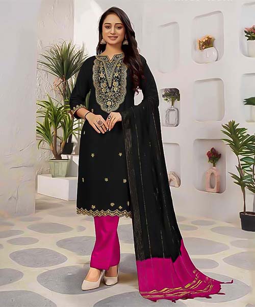 Black Rayon Casual Wear Kurti