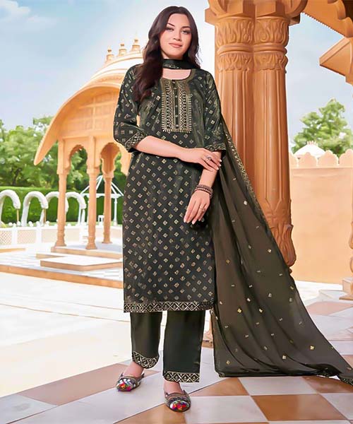 Green  Viscose Casual Wear Salwar Kameez in ipswich