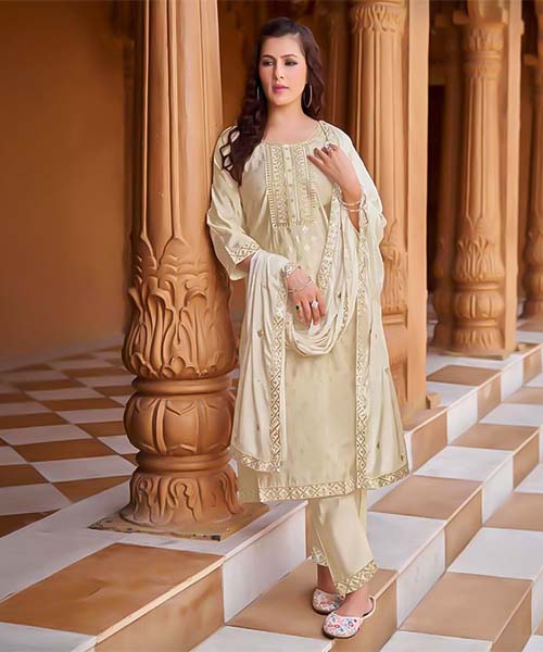 White  Viscose Casual Wear Salwar Kameez in ipswich