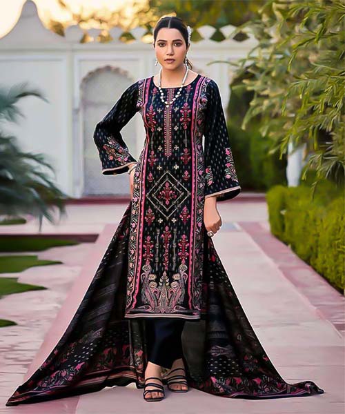 Black  Jam Satin Casual Wear Salwar Kameez in canterbury