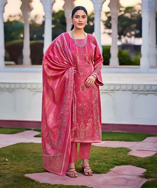 Pink  Jam Satin Casual Wear Salwar Kameez in canterbury