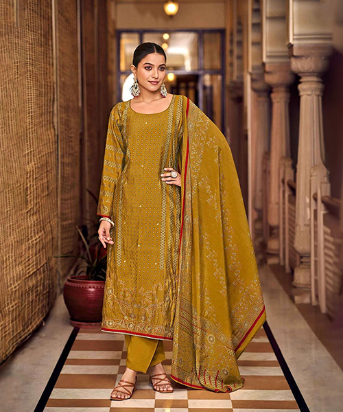 Yellow Viscose Casual Suit