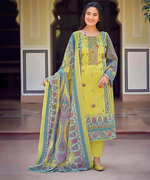Yellow Jam Satin Casual Wear Salwar Kameez in seattle