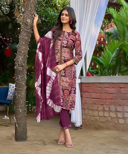 Red  Vetican Casual Wear Salwar Kameez in hereford