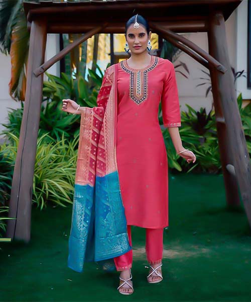 Pink  Bangalori Silk Casual Wear Salwar Kameez in austin