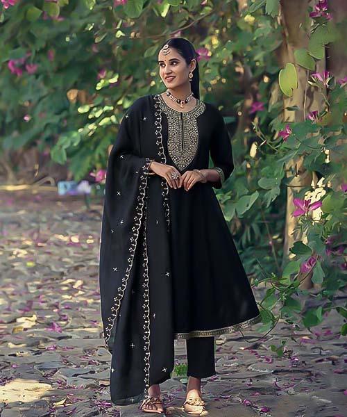 Black Rayon Casual Wear Kurti