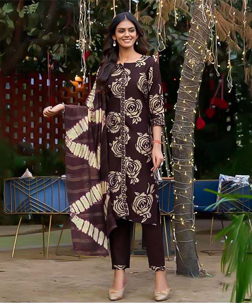 Brown Vetican Casual Wear Salwar Kameez in hereford