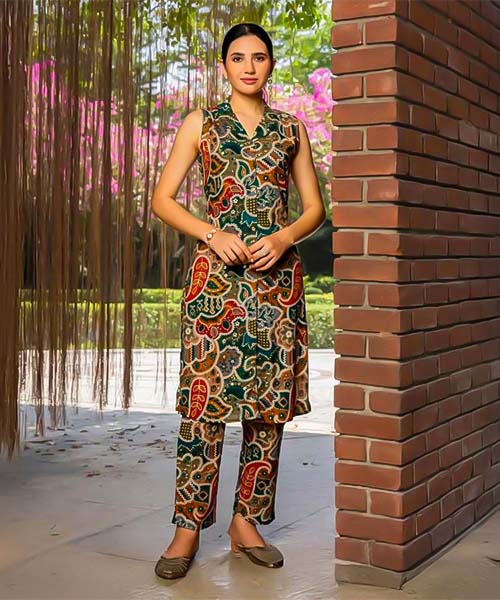 Green  Rayon Printed Kurti in ipswich