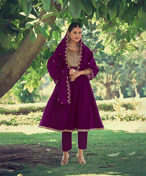 Violet Rayon Casual Wear Kurti