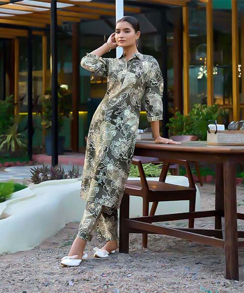 Grey  Vertican Printed Kurti in denver