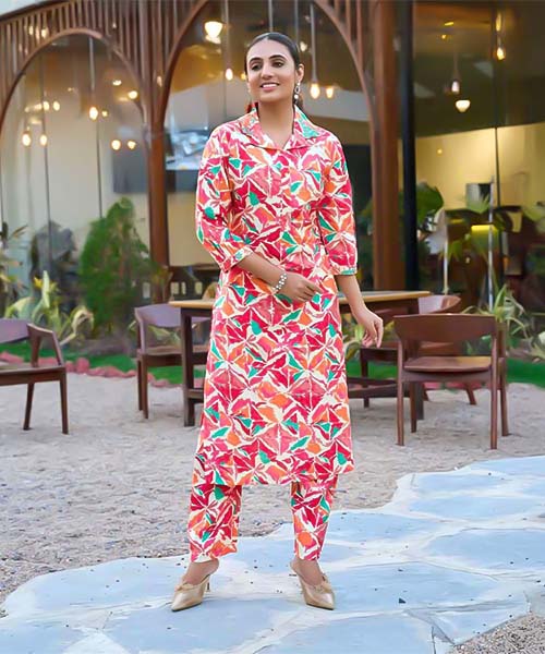 Pink Vertican Printed Kurti in denver