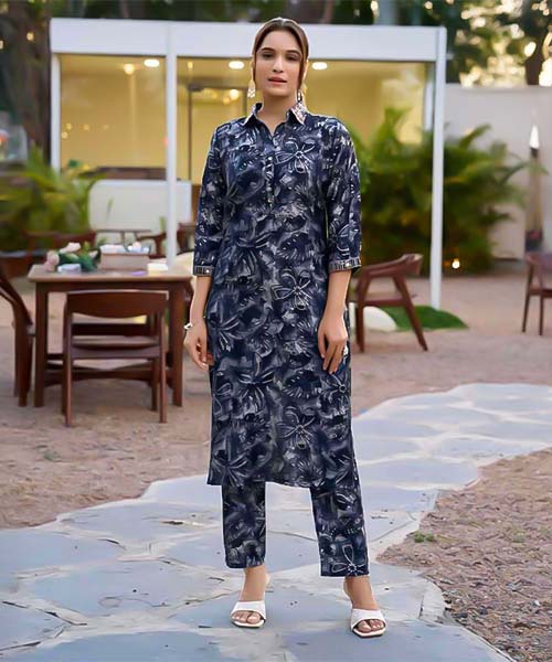 Blue Vertican Printed Kurti in denver