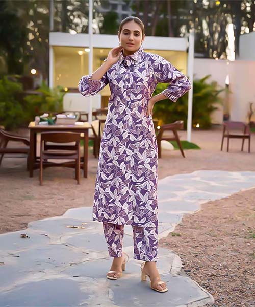 Purple Vertican Printed Kurti in denver