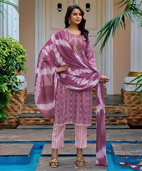 Purple Rayon  Casual Wear Salwar Kameez in mumbai